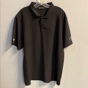 Classic Black Polo Shirt with Smooth Cotton Texture